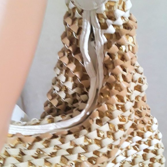 SHEVA BLINGY HOBO BAG WITH GOLD INLAY SEQUINS NWOT - Picture 3 of 9